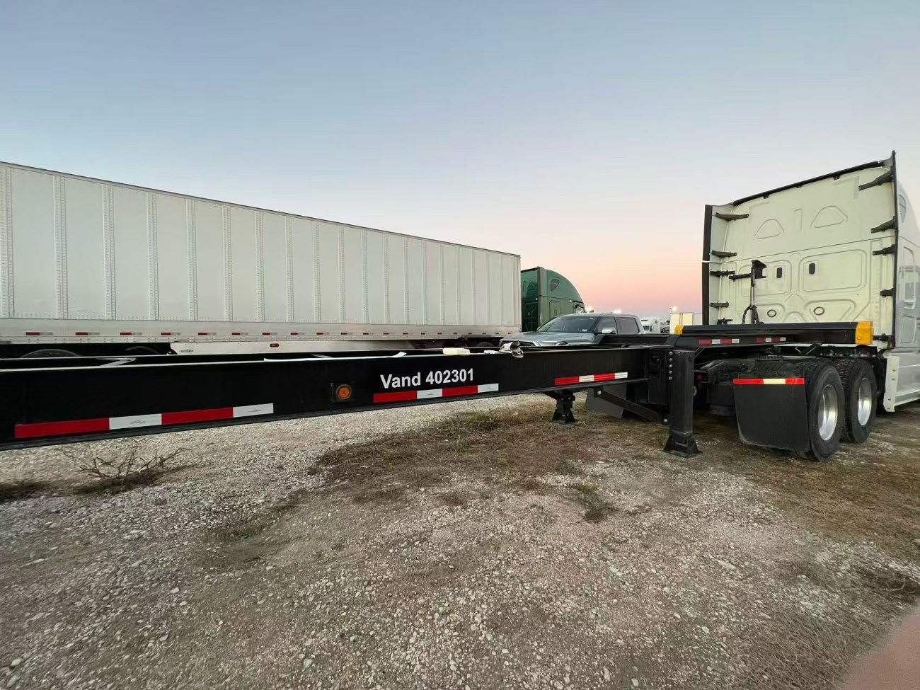 Chassis and containers in a yard